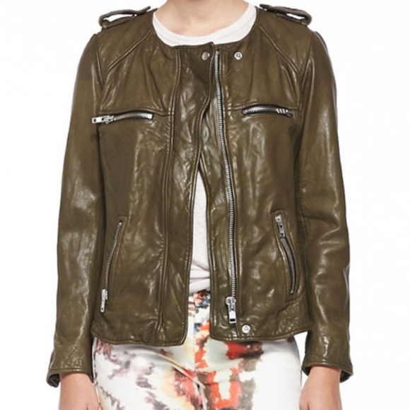 Isabel Marant Jackets & Blazers - Isabel Marant Etoile Bacuri Washer Dark Green Leather Jacket 38